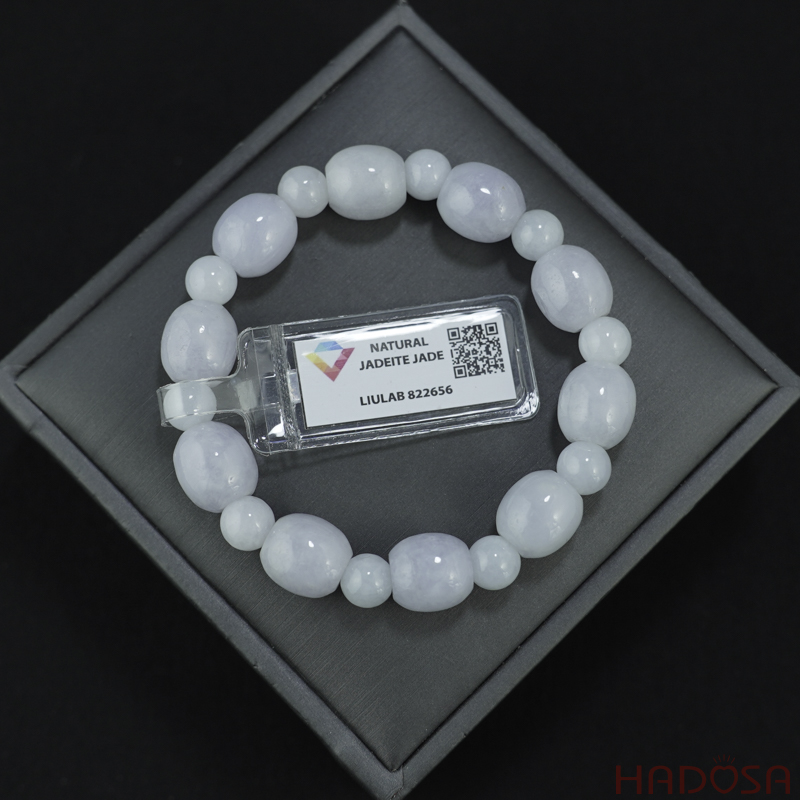 Vòng chuỗi Ngọc Cẩm Thạch Jade A lu thống nếp lan 8mm