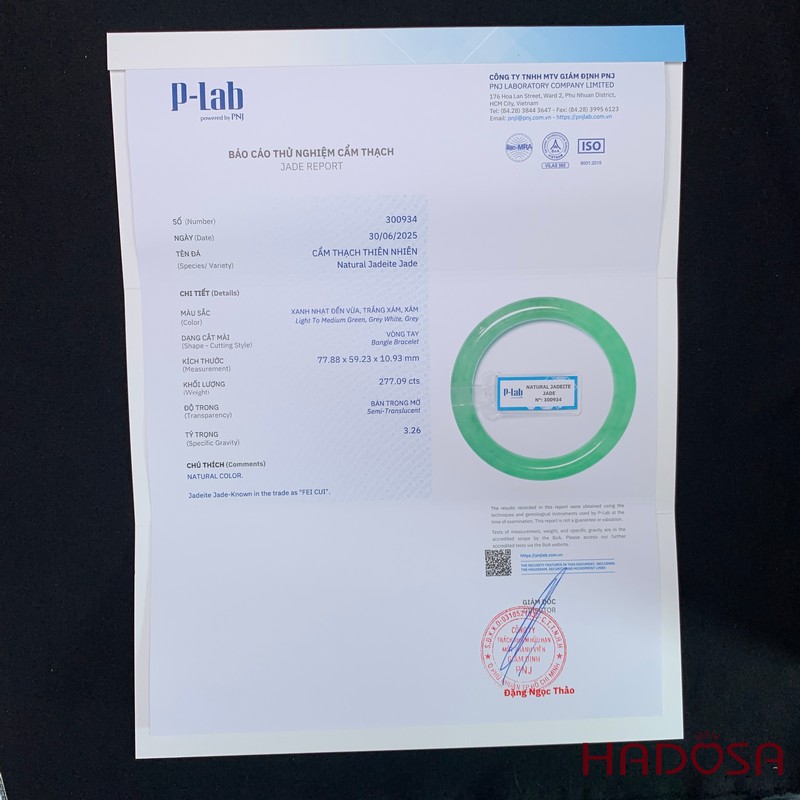 Vòng Ngọc Cẩm Thạch bản tròn xanh vân lý ni 58