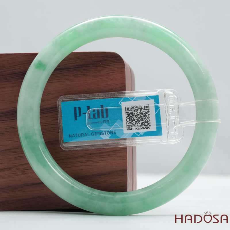 Vòng Ngọc Cẩm Thạch Type A Bản Tròn Xanh Lý Ni 53
