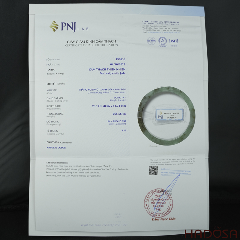 Vòng Ngọc Cẩm Thạch sơn thủy bản vuông ni 58