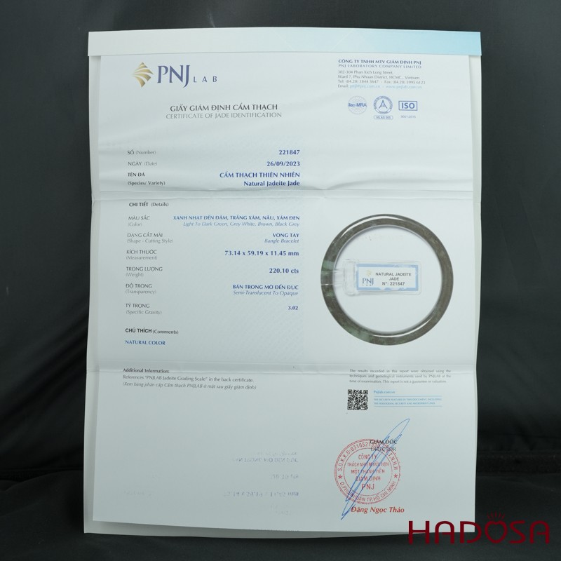 Vòng cẩm thạch sơn thuỷ bản vuông ni 58