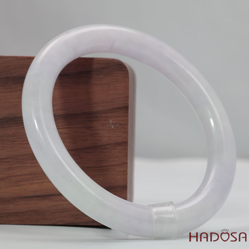 Vòng Cẩm Thạch Tím Tử La Lan Trong Ánh Xám Ni 57