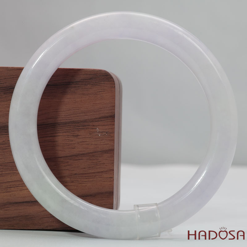 Vòng Cẩm Thạch Tím Tử La Lan Trong Ánh Xám Ni 57