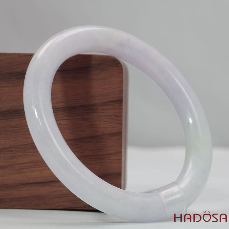 Vòng Cẩm Thạch Tím Tử La Lan Trong Ánh Xám Ni 56