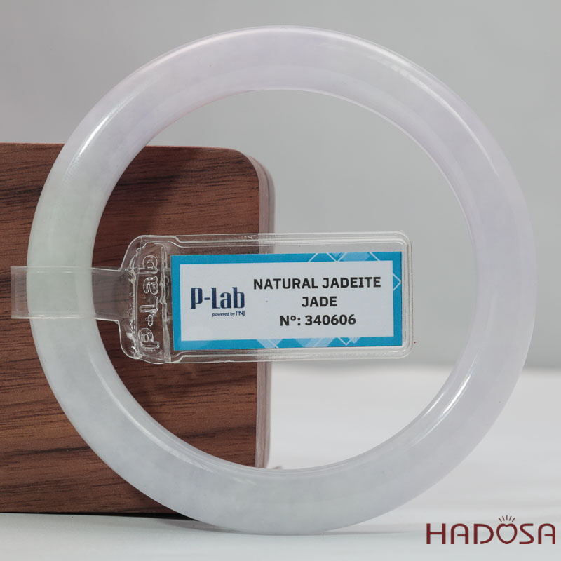 Vòng Cẩm Thạch Tím Tử La Lan Trong Ánh Xám Ni 56