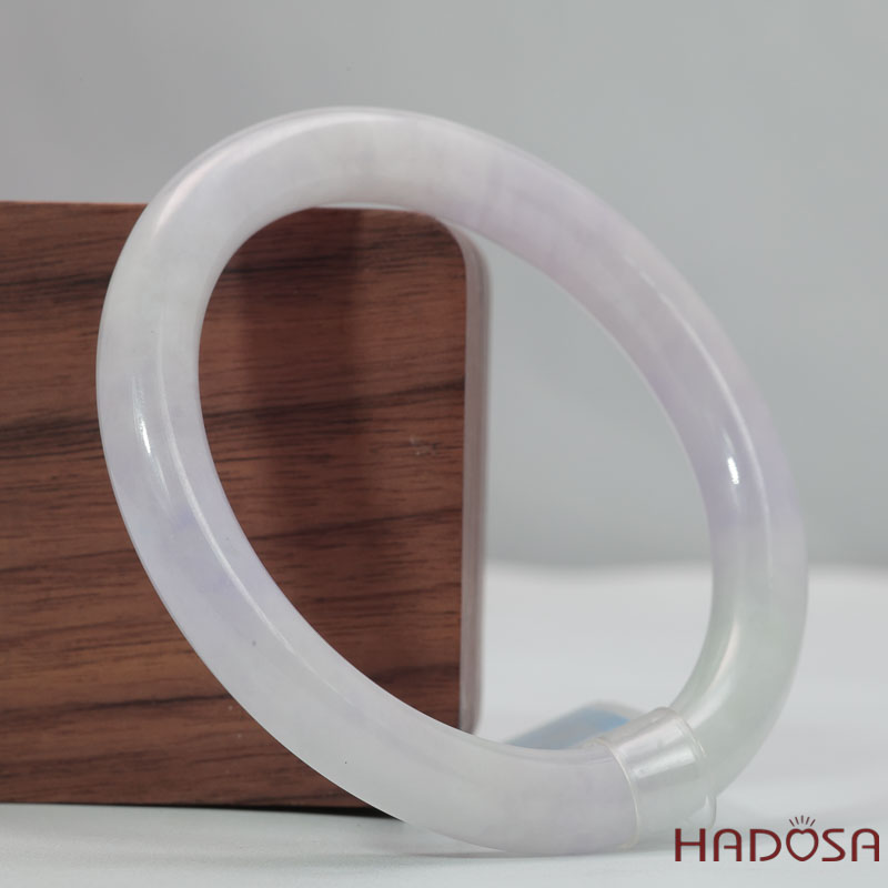 Vòng Cẩm Thạch Tím Tử La Lan Trong Ánh Xám Ni 56