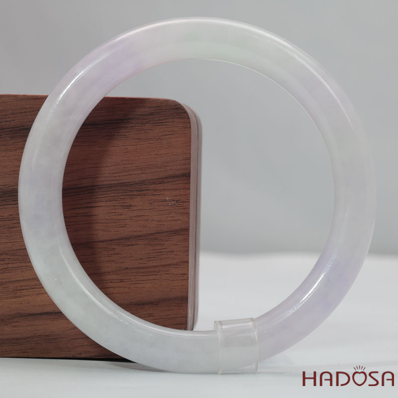 Vòng Cẩm Thạch Tím Tử La Lan Trong Ánh Xám Ni 56