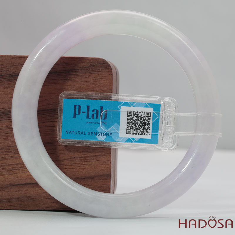 Vòng Cẩm Thạch Tím Tử La Lan Trong Ánh Xám Ni 56