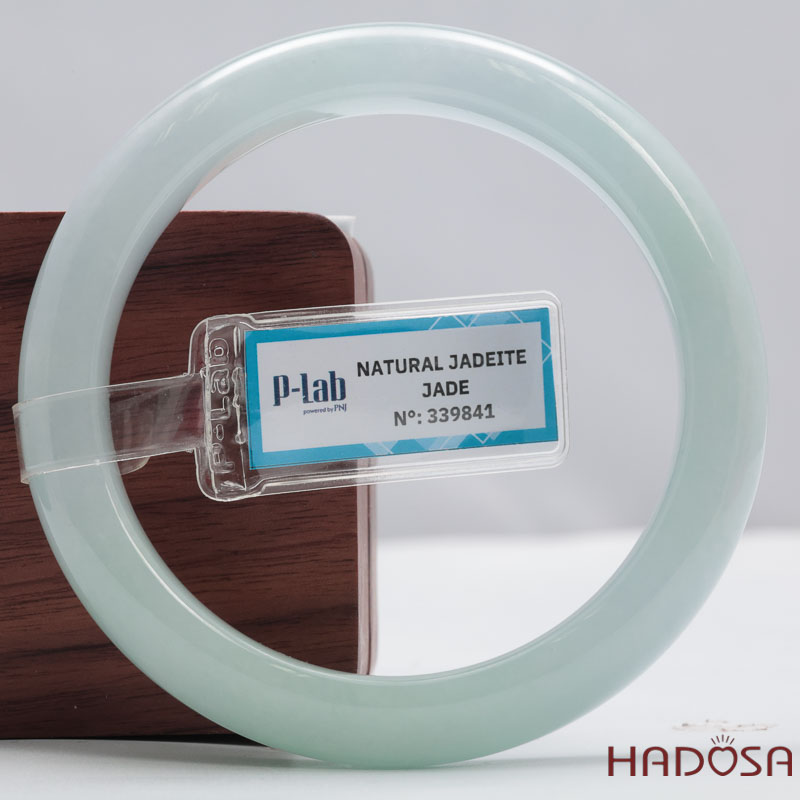 Vòng Tay Ngọc Cẩm Thạch Xanh Lý Trong Vân Lý Ni 58