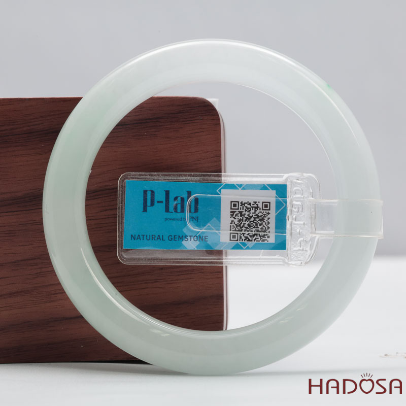 Vòng Tay Ngọc Cẩm Thạch Tròn Xanh Trong Vân Lý Ni 51