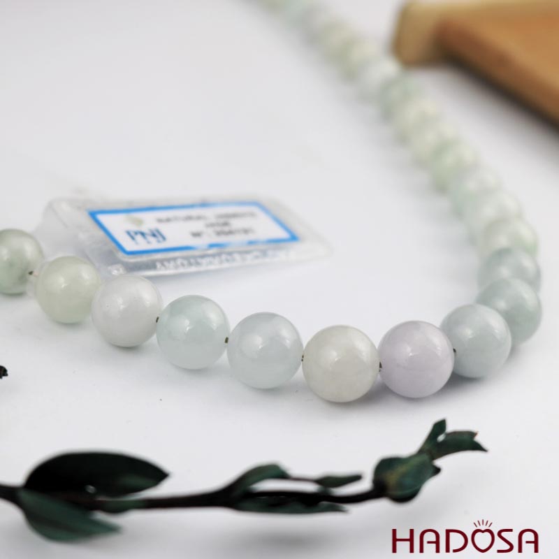 Vòng cổ Cẩm Thạch trắng lý 53cm