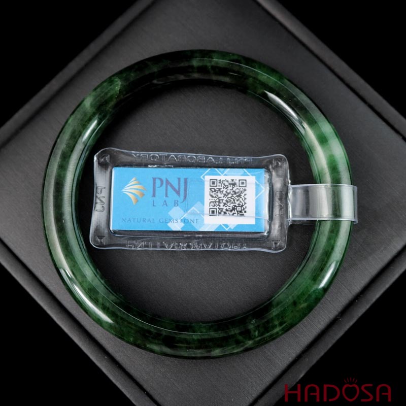 Vòng Cẩm Thạch tròn xanh ngọc đậm ni 52