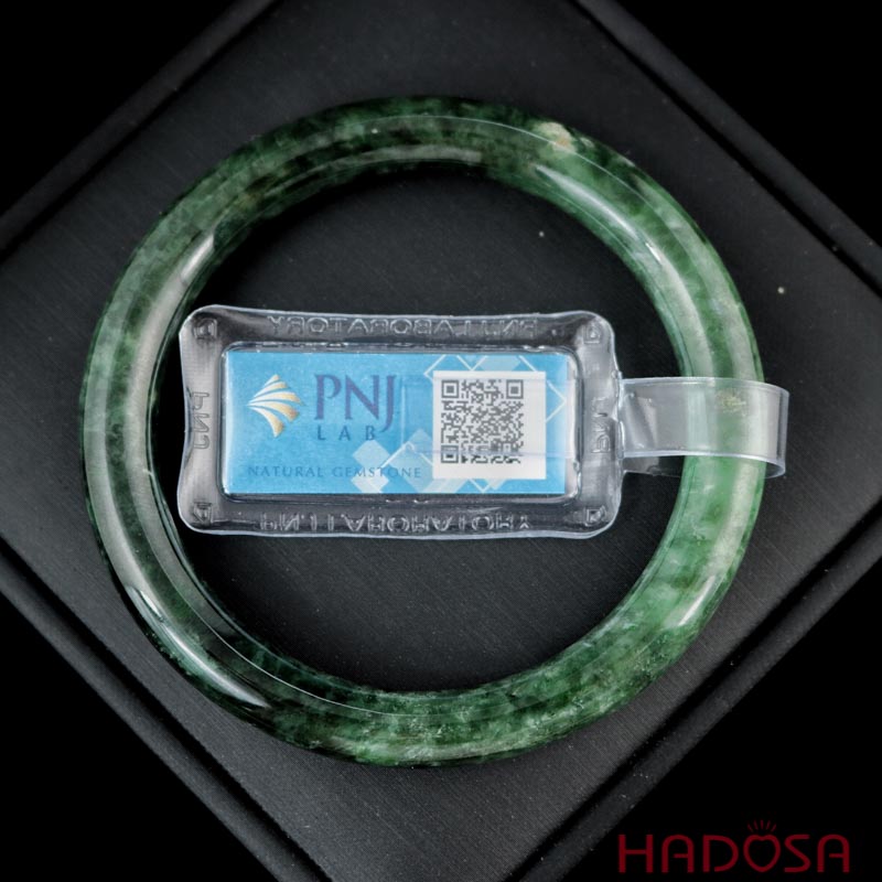 Vòng Cẩm Thạch tròn xanh ngọc đậm ni 52