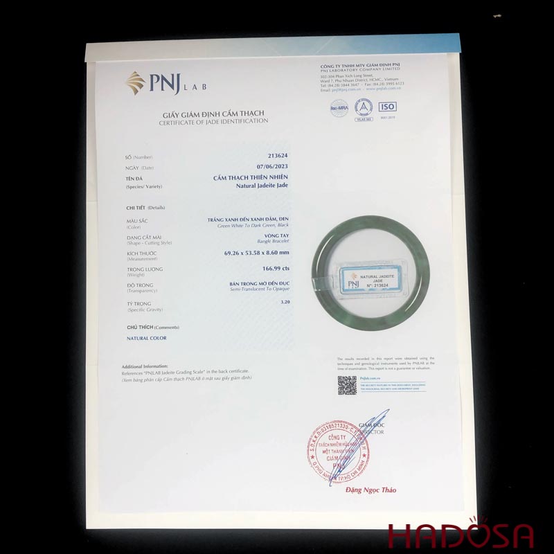 Vòng Cẩm Thạch tròn xanh ngọc đậm ni 52
