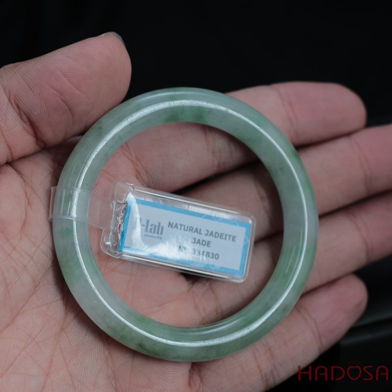 Vòng Ngọc Cẩm Thạch bản tròn xanh đậu ni 52