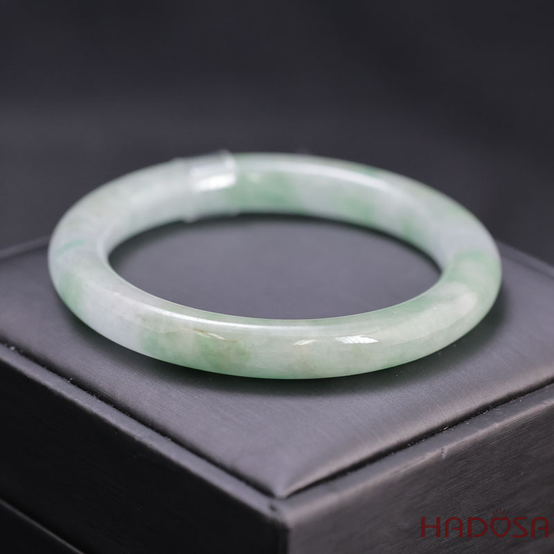 Vòng Ngọc Cẩm Thạch bản tròn xanh đậu ni 52