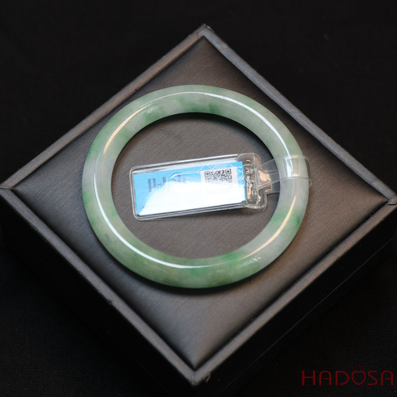 Vòng Ngọc Cẩm Thạch bản tròn xanh đậu ni 52