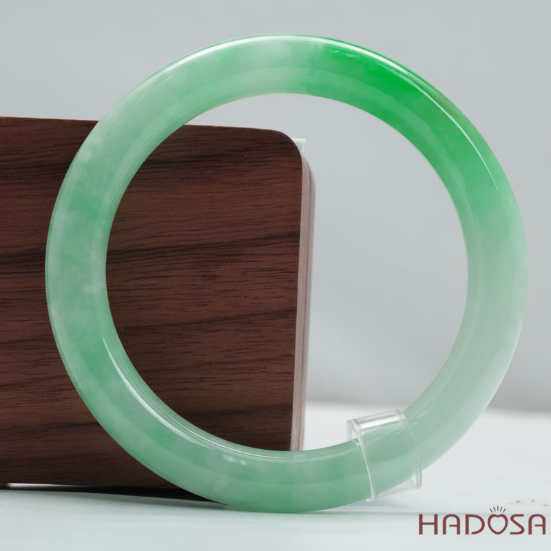 Vòng Đá Cẩm Thạch Xanh Táo Vân Lý Ni 53