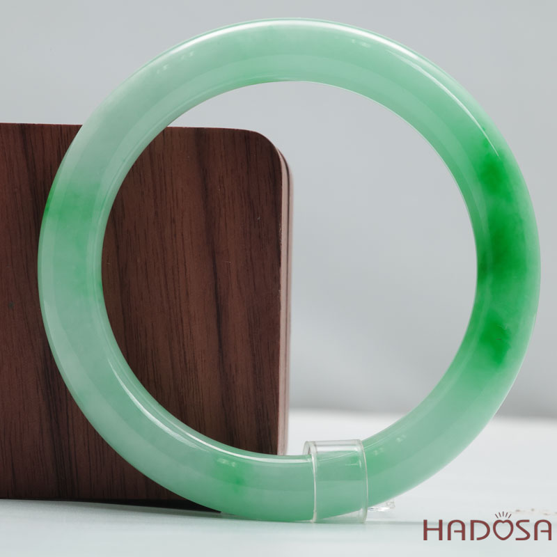 Vòng Đá Cẩm Thạch Xanh Táo Vân Lý Ni 54