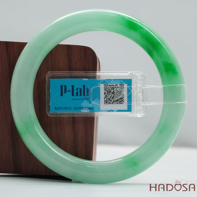 Vòng Đá Cẩm Thạch Xanh Táo Vân Lý Ni 54