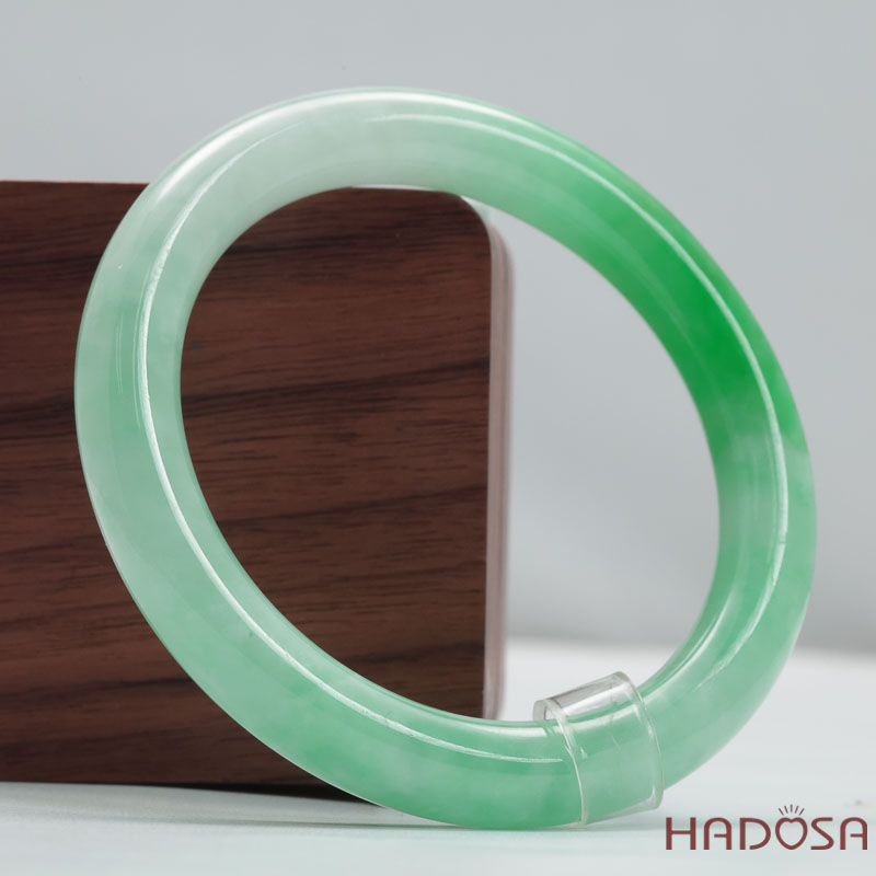 Vòng Đá Cẩm Thạch Xanh Táo Vân Lý Ni 53