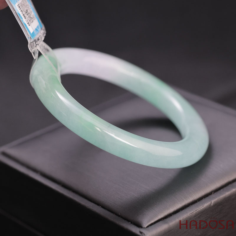 Vòng Ngọc Cẩm Thạch bản tròn xanh điểm lí ni 51