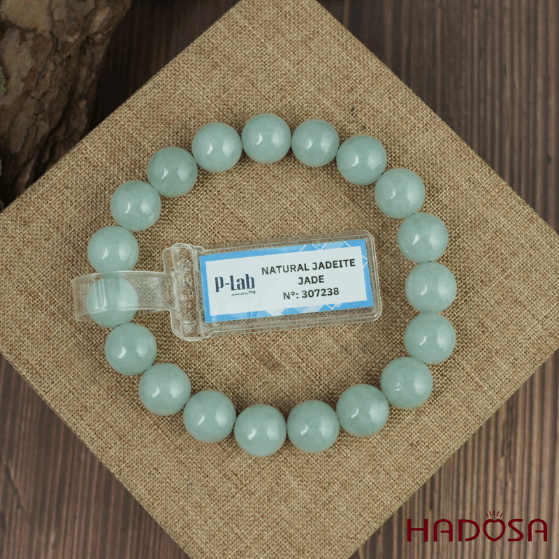 Vòng tay Ngọc Cẩm thạch xanh ngọc 10mm