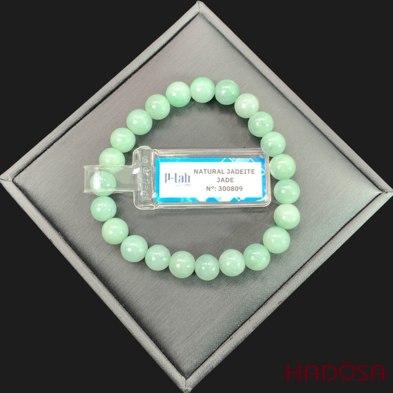 Vòng tay Ngọc Cẩm Thạch Jade A đậu chủng 8mm HADOSA