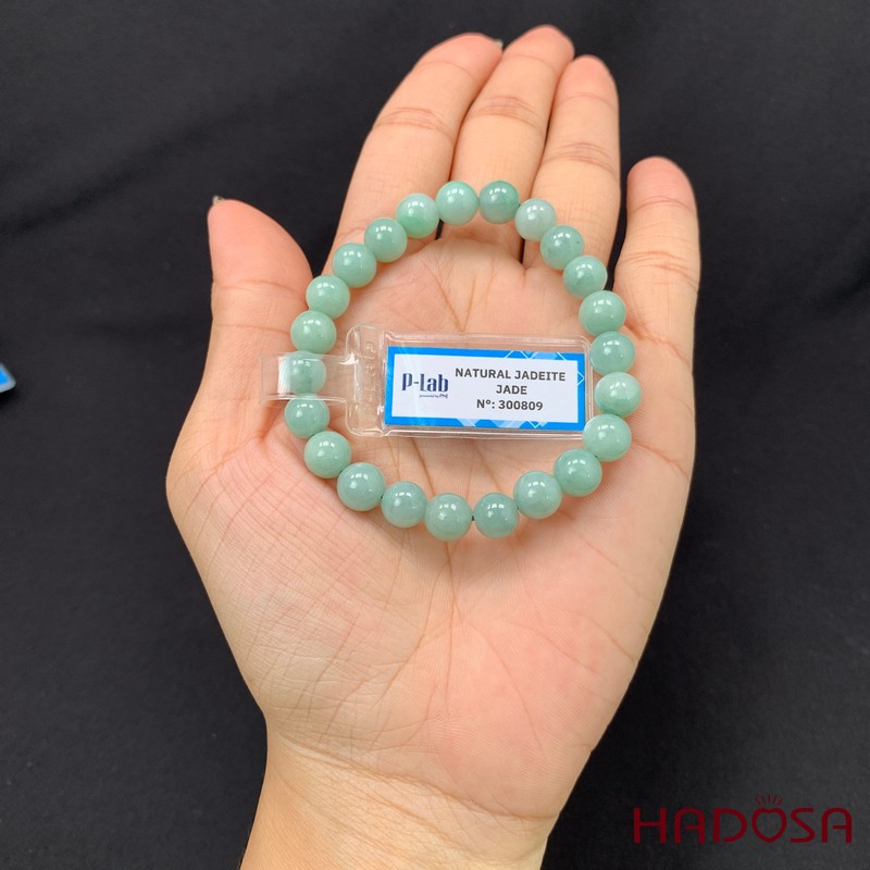 Vòng tay Ngọc Cẩm Thạch Jade A đậu chủng 8mm