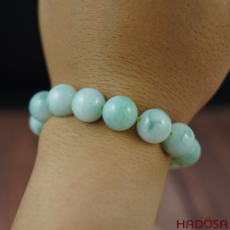 Vòng chuỗi Ngọc Cẩm Thạch Jade A nếp lý 12mm