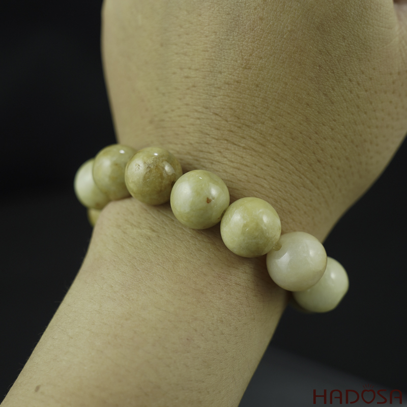 Vòng chuỗi Ngọc Cẩm Thạch Jade A huyết sứ 13mm