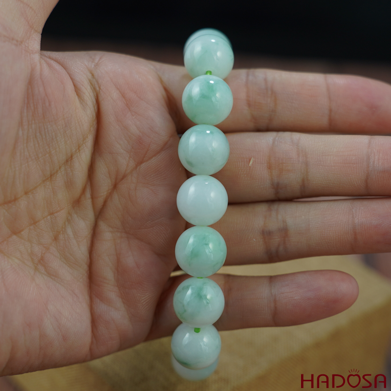 Vòng chuỗi Ngọc Cẩm Thạch Jade A nếp lý 12mm