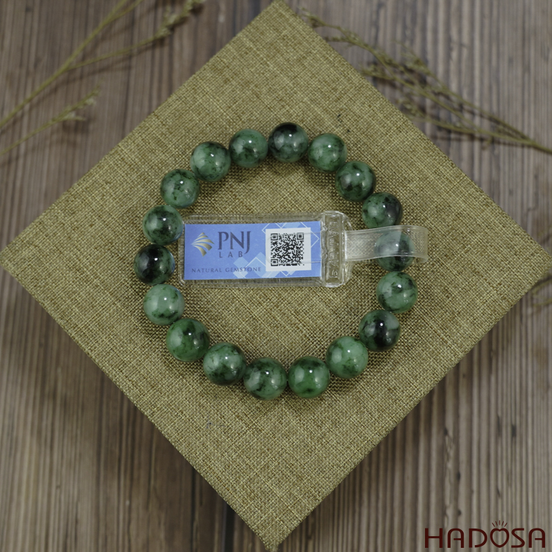 Vòng chuỗi Cẩm Thạch xanh vân đậm 10mm
