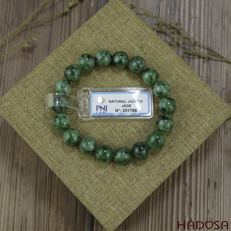 Vòng chuỗi Cẩm Thạch xanh vân đậm 10mm