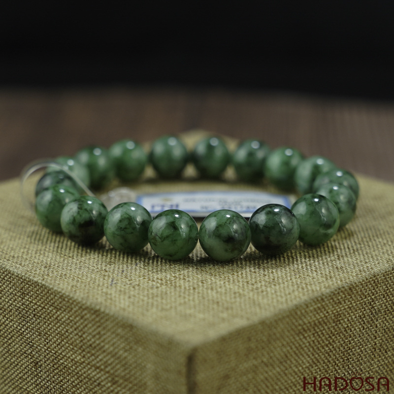 Vòng chuỗi Cẩm Thạch xanh vân đậm 10mm