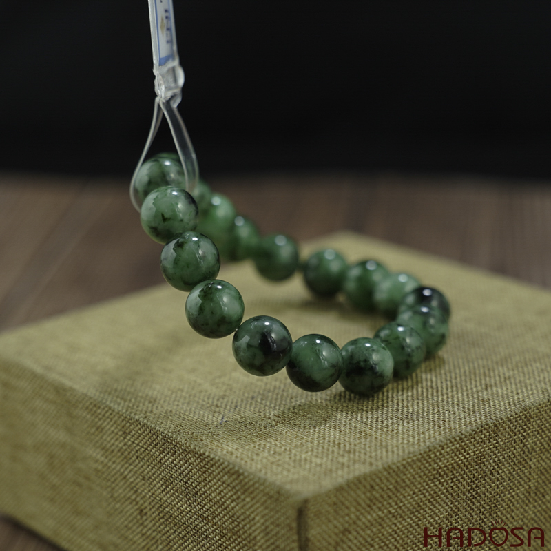 Vòng chuỗi Cẩm Thạch xanh vân đậm 10mm