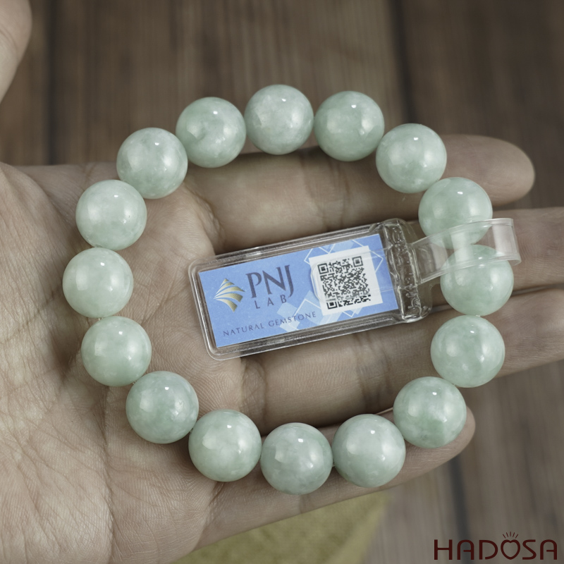 Vòng chuỗi Cẩm Thạch xanh đậu 13mm