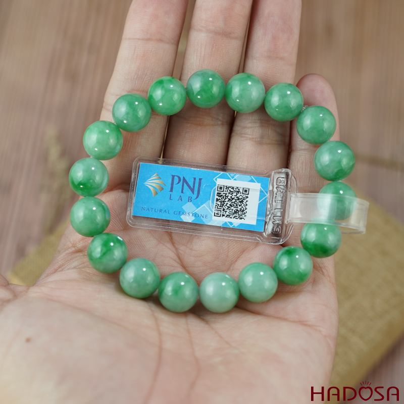 Vòng chuỗi Ngọc Cẩm Thạch xanh lý táo 10mm