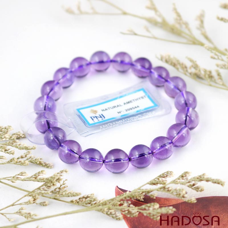 Vòng thạch anh tím tóc vàng 10mm chuẩn 7A