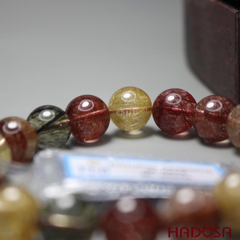 Vòng thạch anh tóc tam tài 11mm 5A