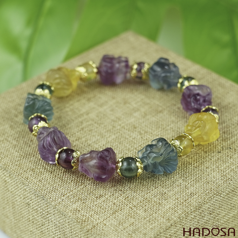 Vòng đá Florite Hồ Ly 12mm chuẩn 5A