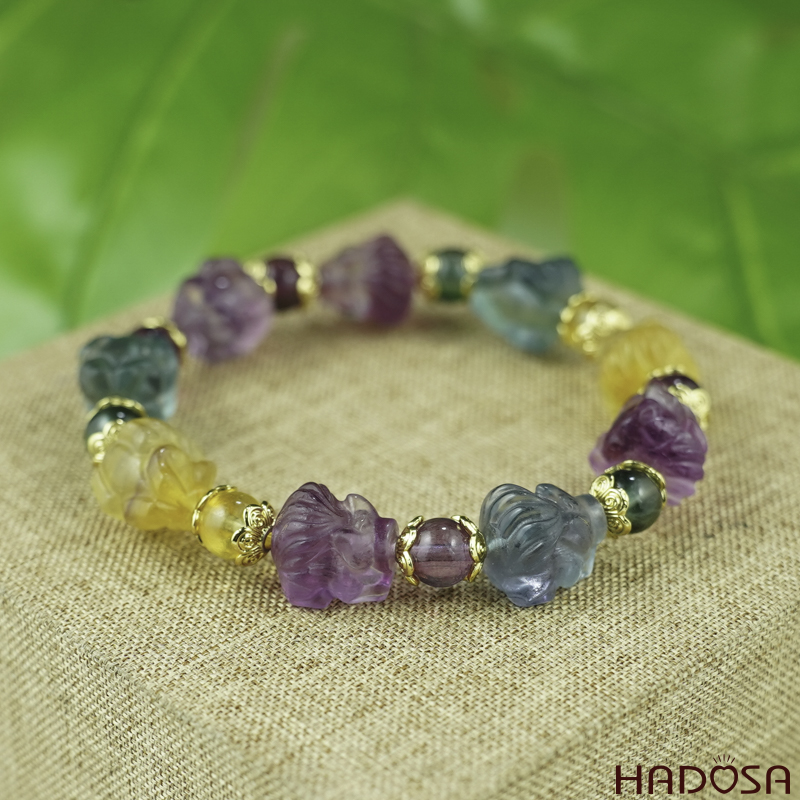 Vòng đá Florite Hồ Ly 12mm chuẩn 5A