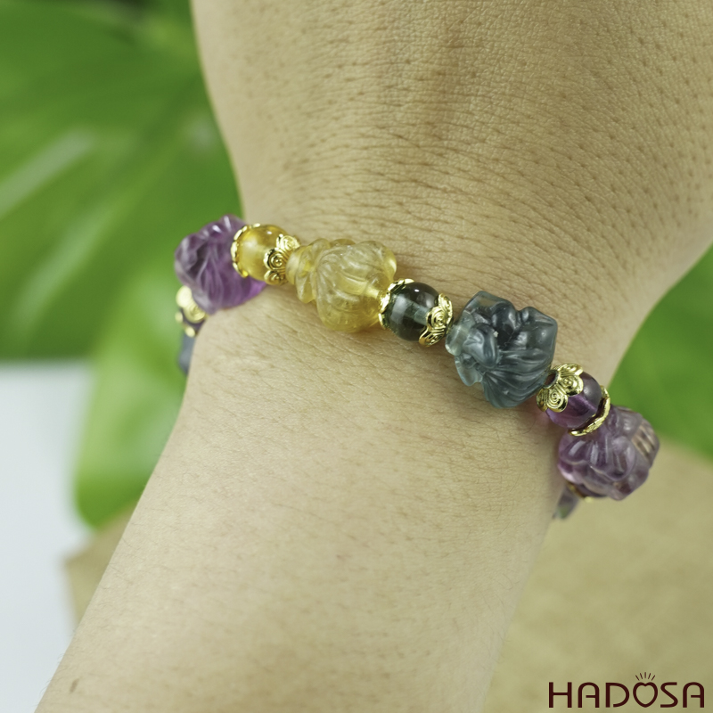 Vòng đá Florite Hồ Ly 12mm chuẩn 5A