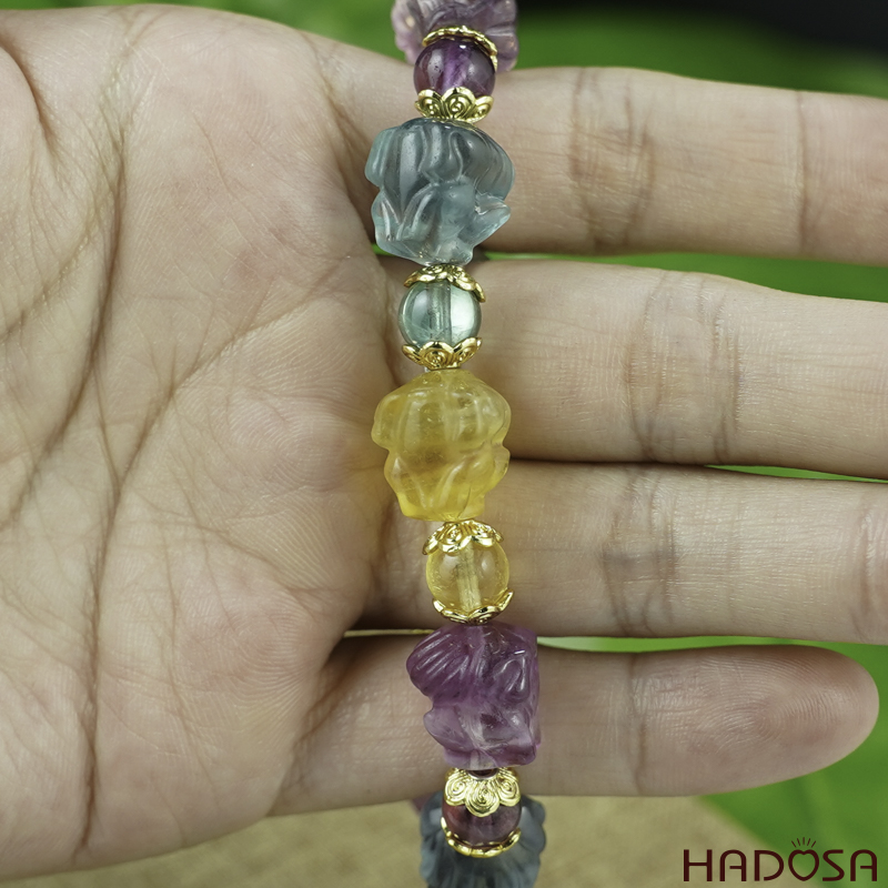 Vòng đá Florite Hồ Ly 12mm chuẩn 5A