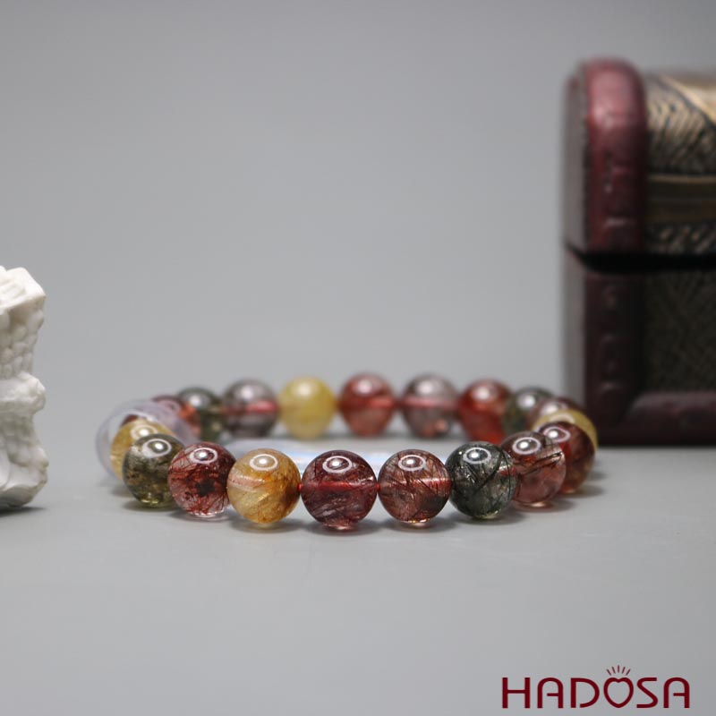 Vòng Thạch anh tóc tam tài 10mm chuẩn 5A