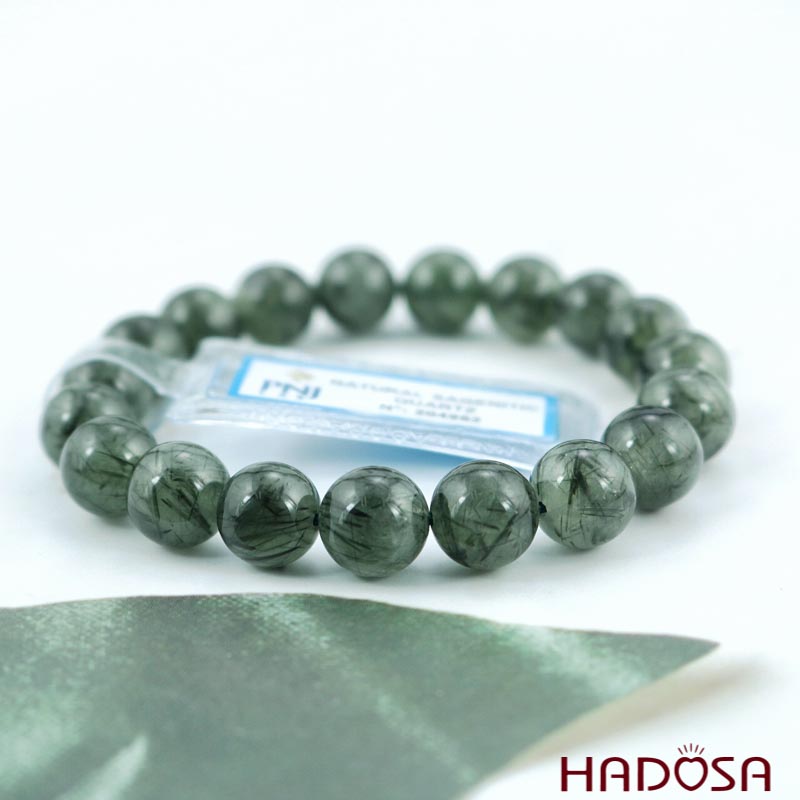 Vòng đá Thạch anh tóc xanh 10mm chuẩn 4A