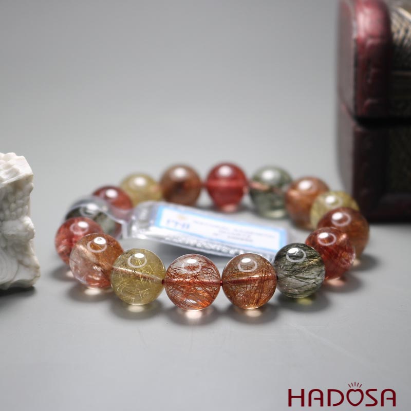 Vòng Thạch anh tóc tam tài 13mm chuẩn 5A