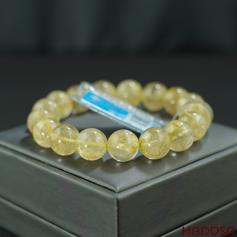 Vòng Thạch anh tóc vàng 12mm chuẩn 4A