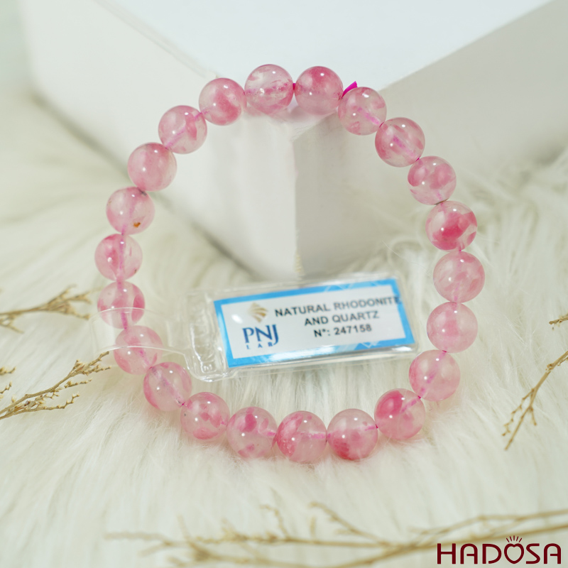 Vòng tay đá Tường Vy Hồng 8mm chuẩn  4A