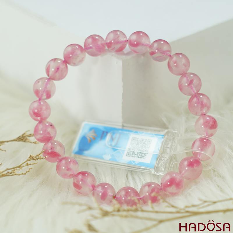 Vòng tay đá Tường Vy Hồng 8mm chuẩn  4A